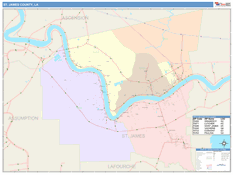 St. James Parish (County), LA Digital Map Color Cast Style